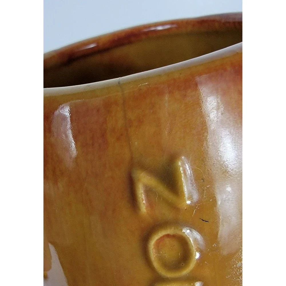Haeger Pottery Norcross Shield Cross‎ Yellow Gold Mug Cup Coffee Tea